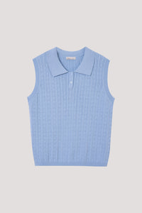 Sleeveless Polo Knit