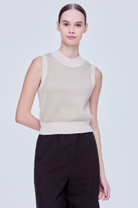 Contrast Lurex Knit Vest