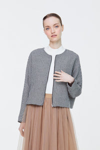 Houndstooth Bomber Jacket