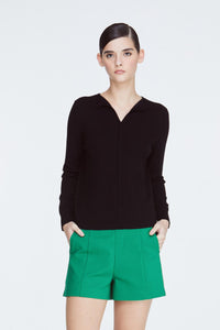 Collared Knit Blouse