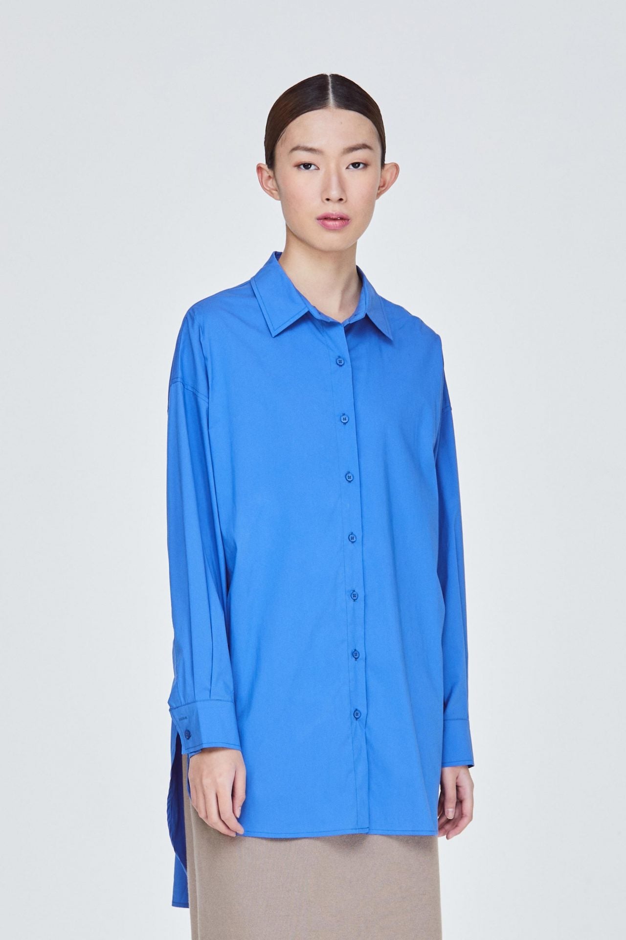 Oversized Asymmetrical Hem Shirt