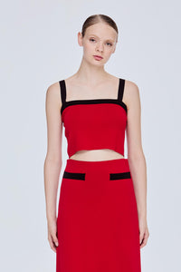 Colour Block Bustier Knit Top