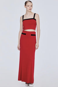 Color Block Maxi Knit Skirt