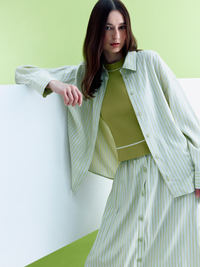 Dropped Shoulder Striped Blouse