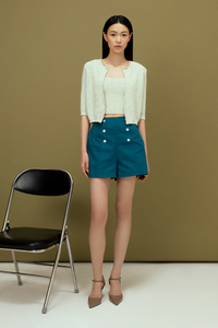 Chenille Short Sleeve Cardigan