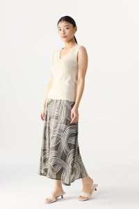 Elasticated Printed Skirt
