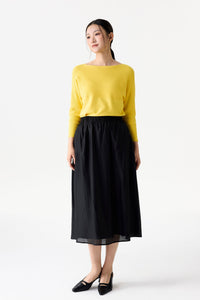 Elasticised Gathered Chiffon Skirt