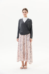 Printed Elasticated Midi Skirt