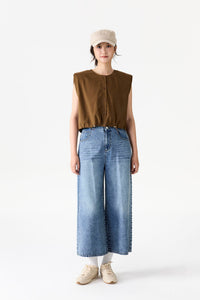 Boxy Drawstring Waist Top
