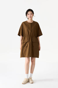 Relaxed Drawstring Waist Dress