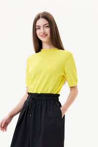 Mock-Neck Lightweight Knit Top