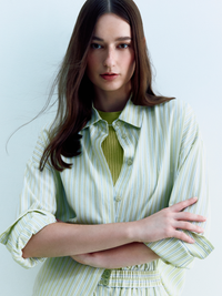 Dropped Shoulder Striped Blouse