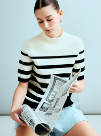 Uneven Stripe Knit Top