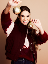 Contrast Fur Knit Pullover