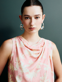 Floral Cowl Neck Blouse