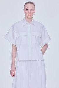 Pocketed Boxy Shirt Top