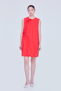 Diagonal Ribbon A-Line Dress