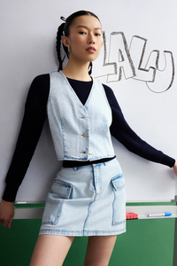 Denim Mini Skirt