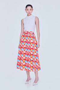 Printed A-Line Skirt