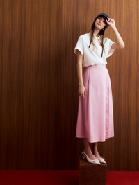 Front Slit Flare A-Line Skirt
