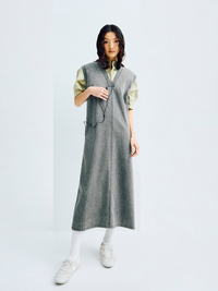 Denim Washed Sleeveless Boxy Dress