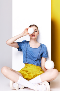 Princess Dart Denim Crop Top