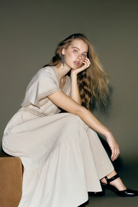 Tiered Lace Trim Dress