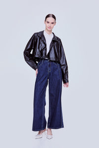 Soft High-Neck Scrunch Jacket