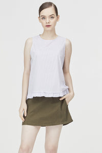 Sleeveless Ruffle Hem Top