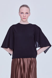 Flowy Sleeve Slit Blouse