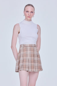 Checks Pleated Mini Skirt
