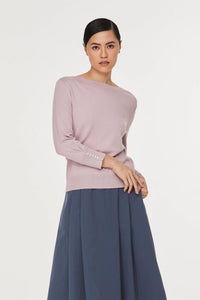Boat Neck Knit Top