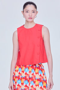 Diagonal Button Tank Top