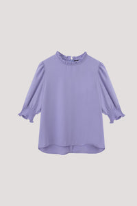 High Neck Puff Sleeve Blouse
