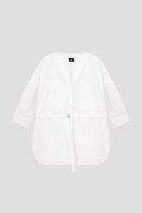 Belted V-Neck Blouse