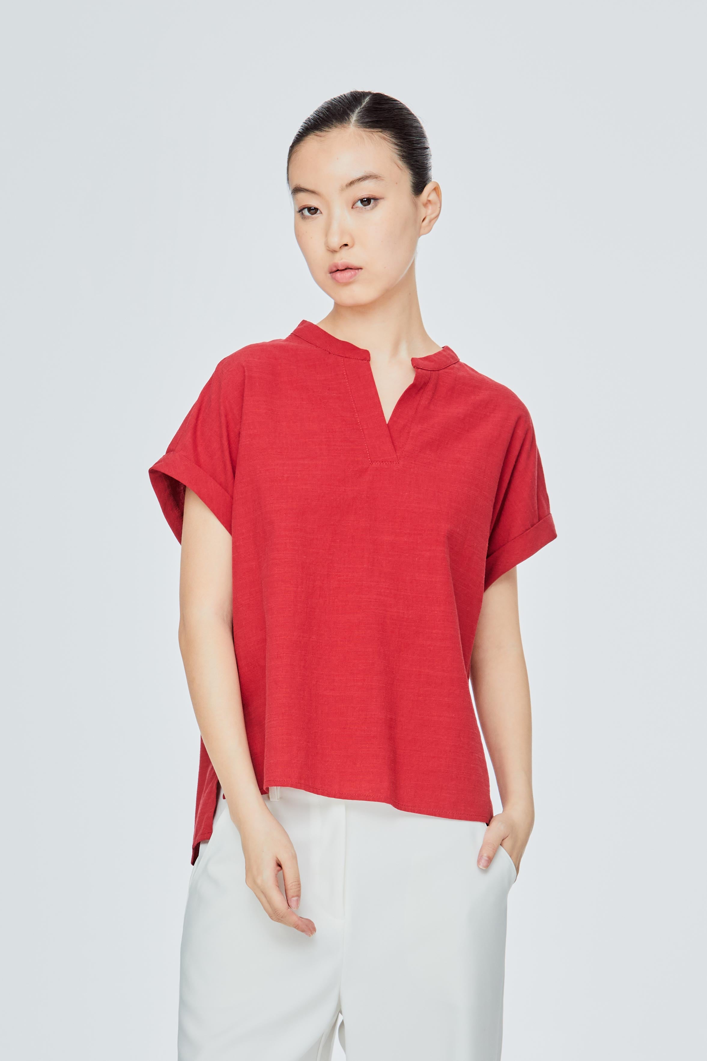 Folded Sleeves Blouse