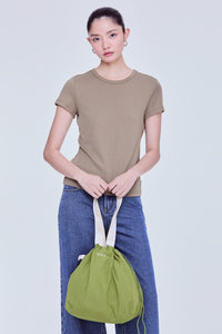 Contrast Drawstring Totebag