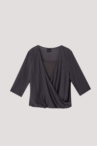 Boxy Surpliced Neckline Blouse