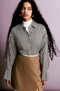 A-Line Stripes Trim Skirt