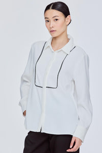 Clean Embellished Trim Shirt