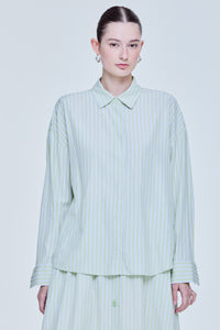Dropped Shoulder Striped Blouse