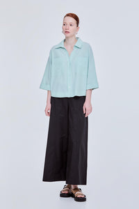 Seersucker Stripes Magyar Blouse