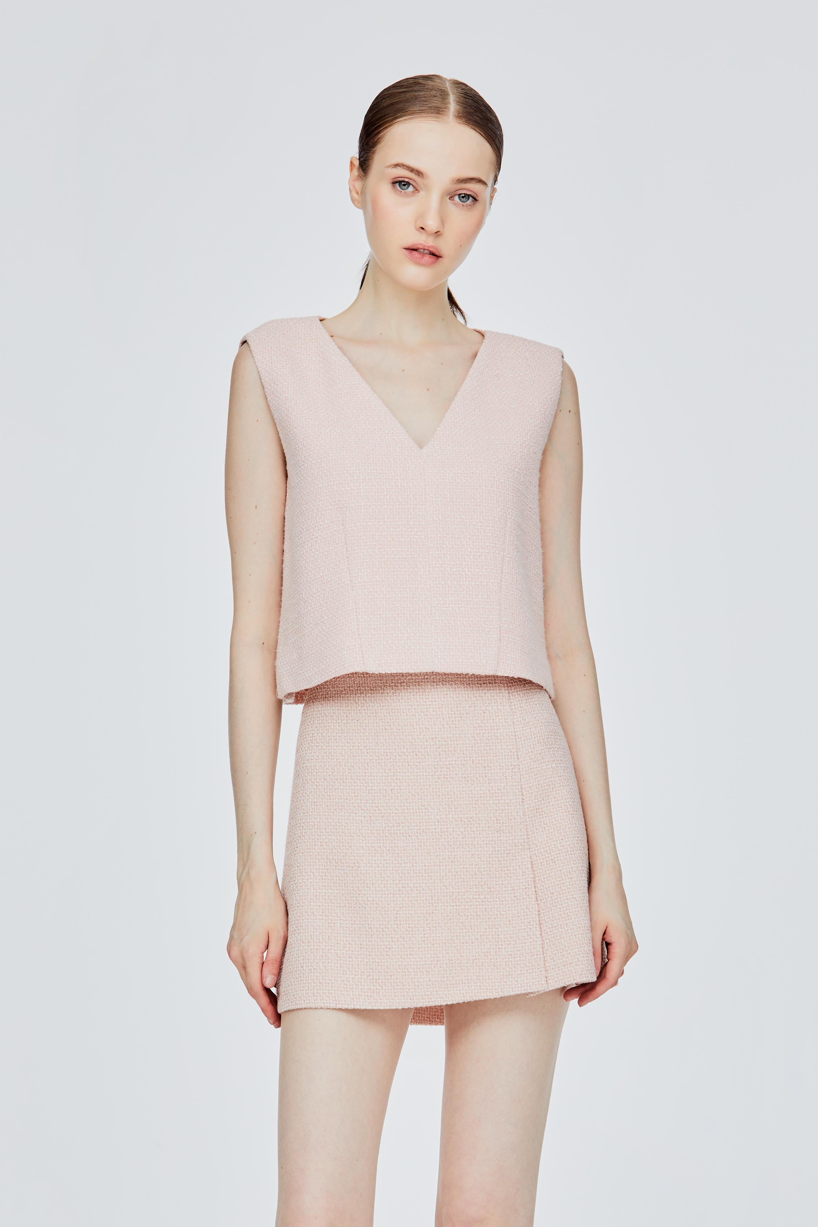 Cropped Tweed Vest