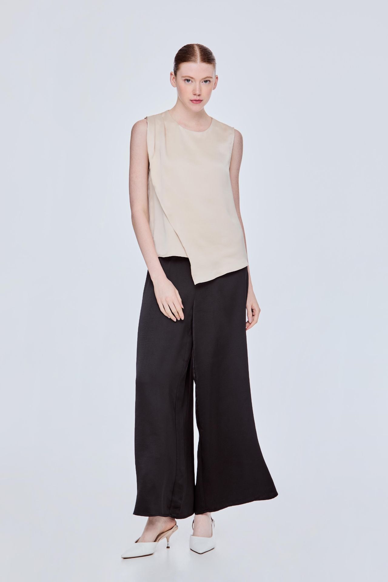 Asymmetrical Overlap Sleeveless Top