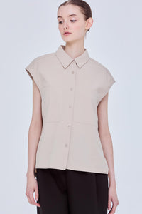 Basic Collared Sleeveless Top