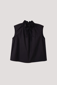 Ruffled Neck Sleeveless Blouse