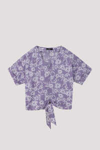 Printed Tie-Knot Blouse