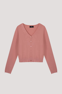 Cropped Decorated Hem Cardigan