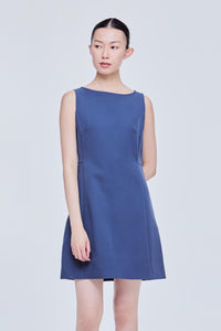 Tailored Boat Neck Mini Dress