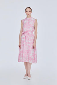 Sleeveless Floral Print Midi Dress